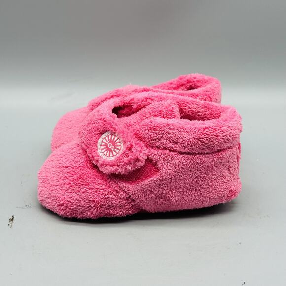 UGG Shoes Infant Girl 4/5 Pink Fuzzy Baby Bixbee Booties Slipper Cozy Australia - Picture 5 of 13